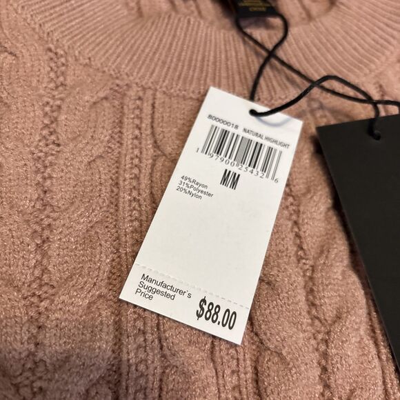 NWT TRUTH by Republic Textured Crewneck Peach Sweater Medium $88 New - Picture 6 of 8